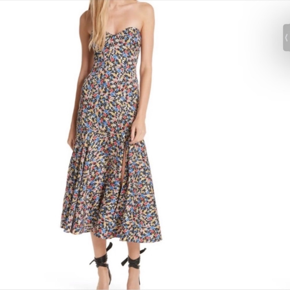 Veronica Beard Annika Silk Floral Strapless Dress. Excellent condition.
